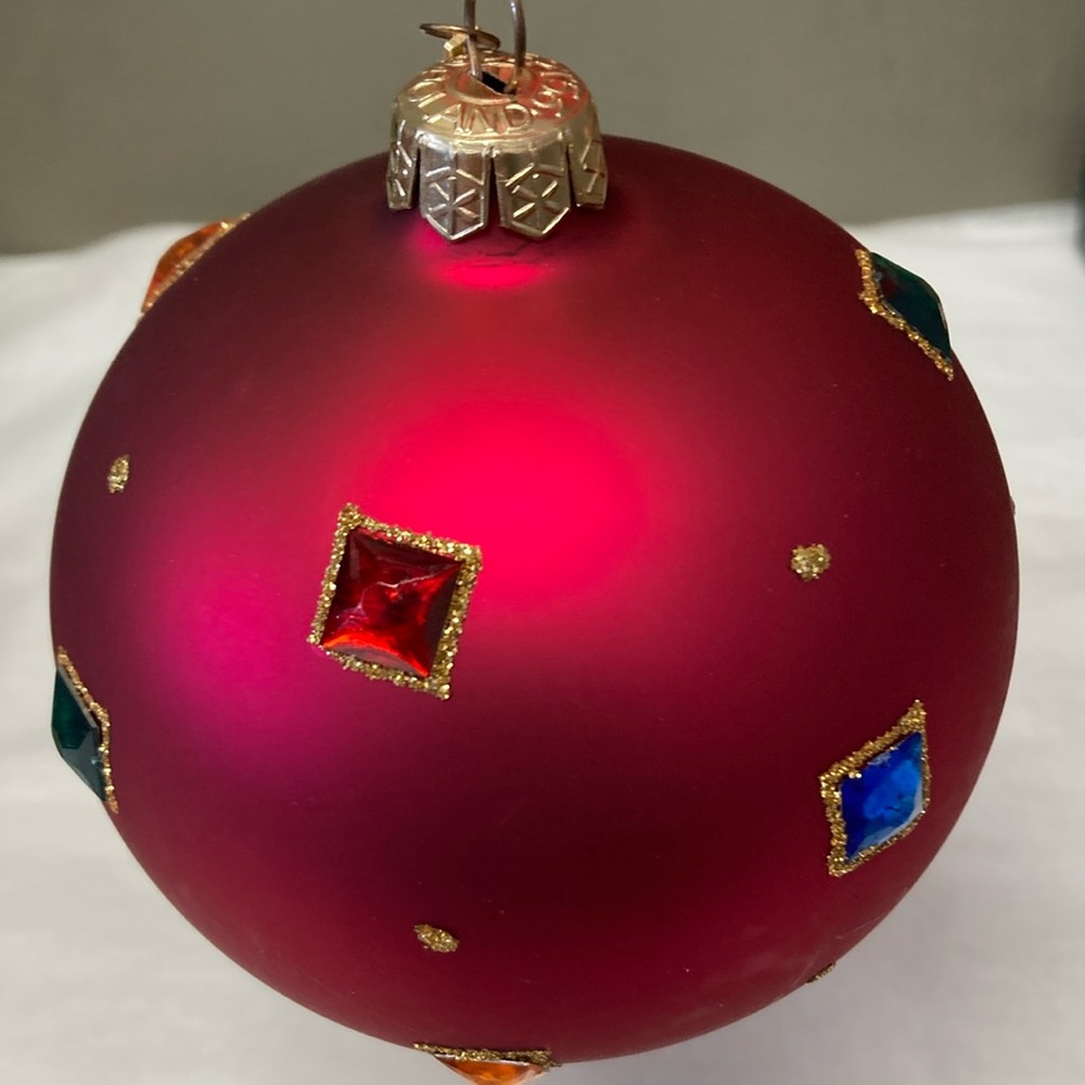 Department 56 Red Jeweled Ball Ornament